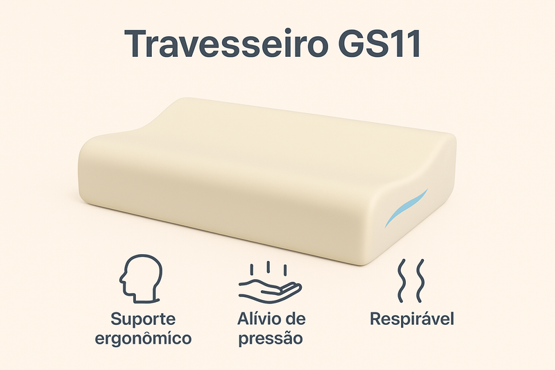 Travesseiro Nasa Ortopédico Cervical Comfort + Mascara de Sono Pesado (Brinde)