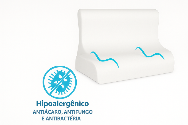 Travesseiro Nasa Ortopédico Cervical Comfort + Mascara de Sono Pesado (Brinde)