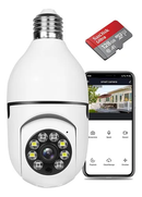 Câmera de Segurança Smart Full HD 1080p Wi-Fi  360 + 2 Adesivo De Monitoramento (Brinde)