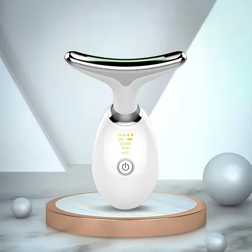 Massageador Rejuvenescedor com LED para Rosto e Pescoço + Fita Mágica Para Skincare (Brinde)