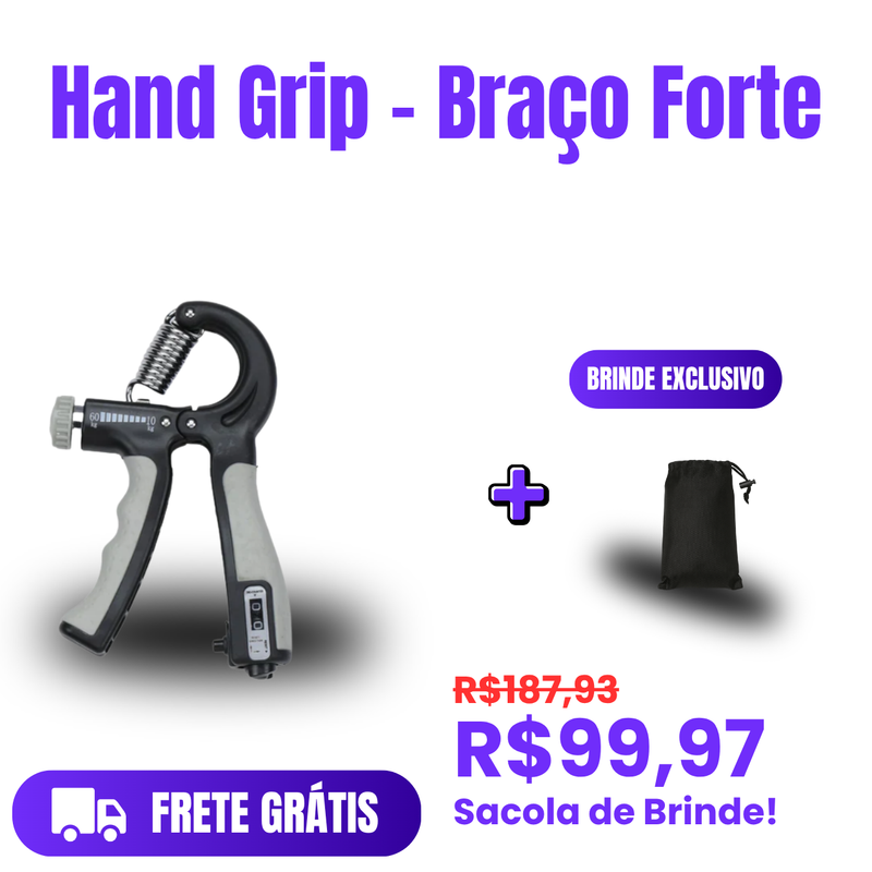 Hand Grip - Braço forte + Sacola Preta Para Atletas (Brinde)!