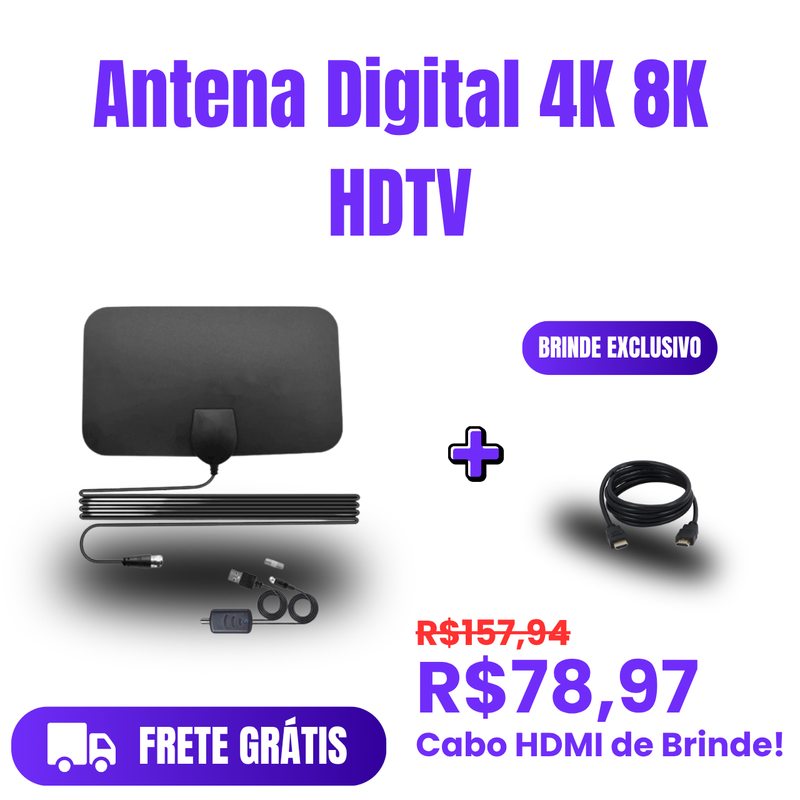 Antena Digital 4k 8k HDTV