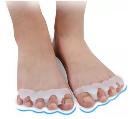 Palmilha de Gel Ortopédica – Alívio Imediato para Pisada Pronada + Kit 1 par de protetores para joanete com separador de dedos em silicone(Brinde)!