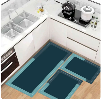 Kit 3 Tapetes Antiderrapante Original – Elegância e Segurança na Sua Cozinha!
