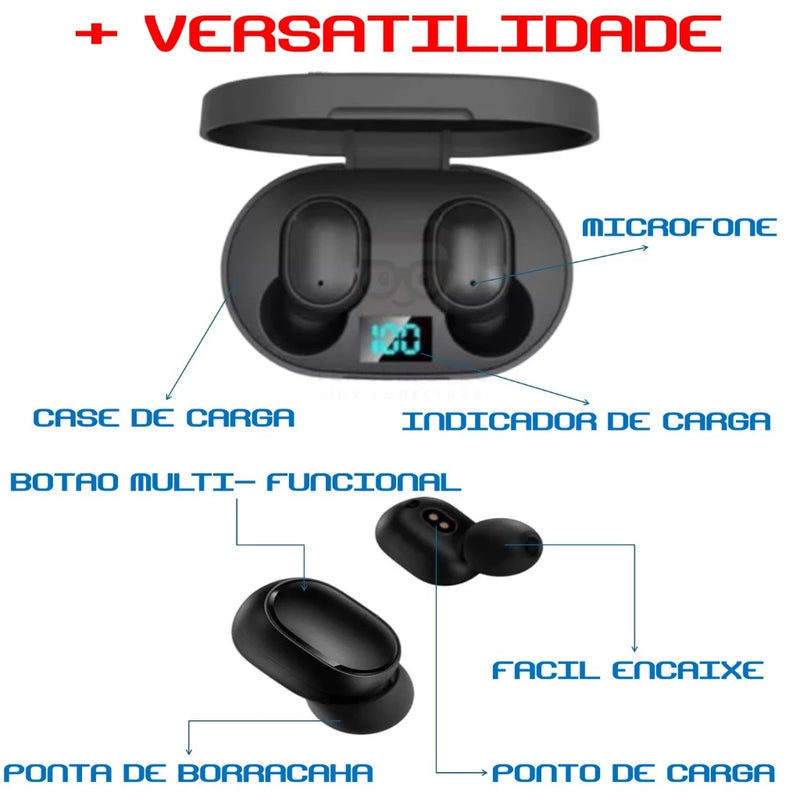 Fone de ouvido Bluetooth Air Dots 3 + Brinde!